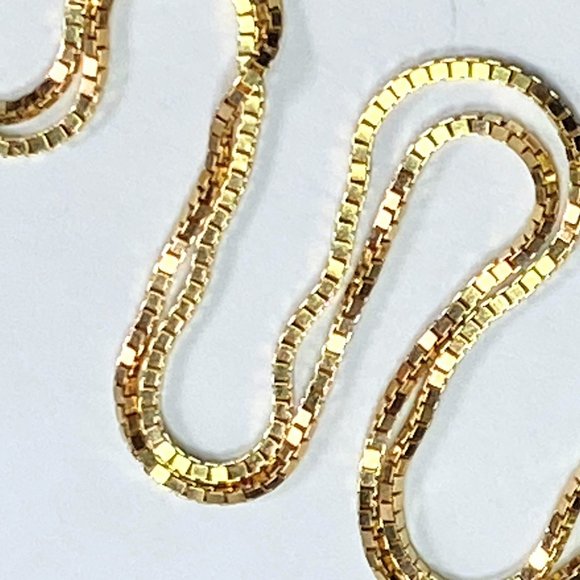 14K yellow gold 1.5mm box link necklace 18" 6.0gm